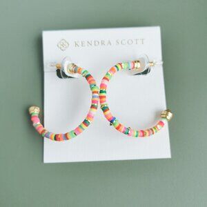 Kendra Scott Reece Gold Neon Mix Small Hoop Earrings. NEW